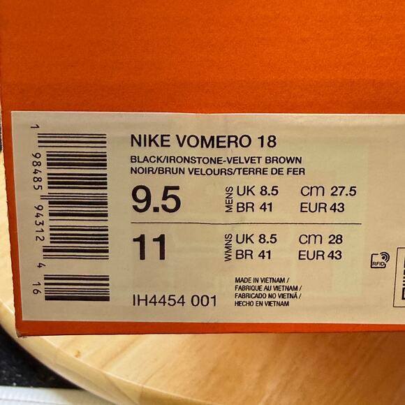 Nike Vomero 18 Low Coffee Bean Brown Running Gym Shoes Mens Size 9.5 IH4454-001 main image 4